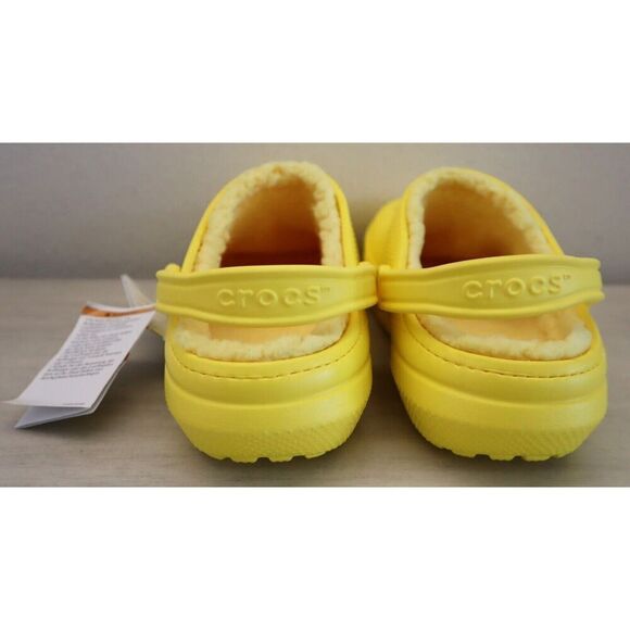 Crocs 203591-7A9 Unisex Sz Men's 11 Women's 13 Lemon Yellow Classic Lined Clogs - Picture 2 of 11